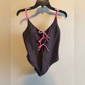 PINK Leopard Print Bathing suit with Pink Accents